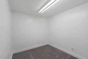 Carpeted empty room with baseboards