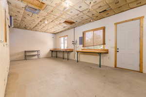 Below grade area with electric panel