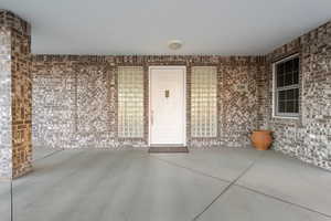 View of exterior entry