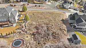 Aerial perspective of suburban area