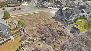 Aerial perspective of suburban area