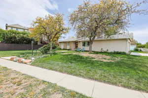 View of single story home