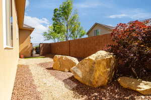Fenced yard with a gate