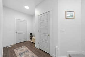 Hallway with laminate flooring