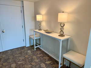 Spacious entry before the coat closet