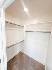 walk in closets in each bedroom