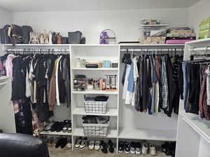 View of walk in closet