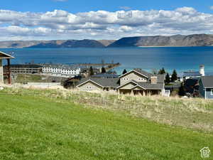 Lake and Marina view with mountains