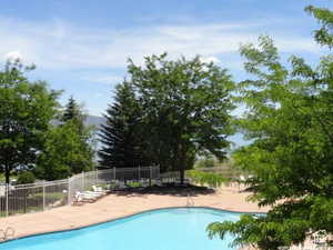 Harbor Village pool with lake view