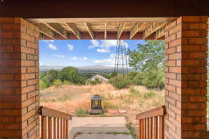 View of yard with a mountain view