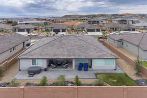 Aerial perspective of suburban area
