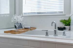 Bathroom view of a bath