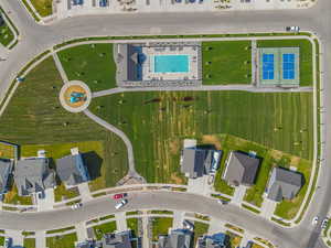 Aerial view of residential area