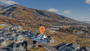 Mountain view with nearby suburban area