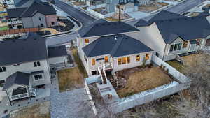 Aerial view of residential area