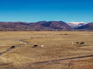 Mountain view with rural landscape