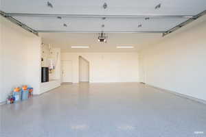 Garage with water heater