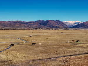 Mountain view with rural landscape
