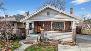 Bungalow East Facing Front Door and covered porch.