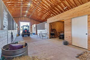 View of horse barn