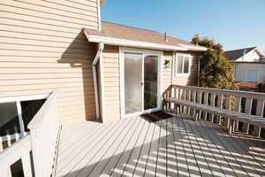 View of wooden deck