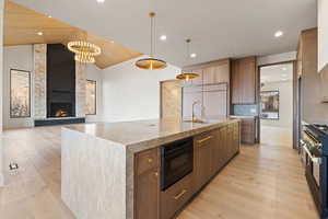 Standing in the kitchen, your view into the great room