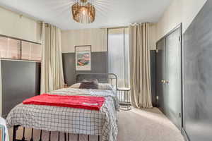 Bedroom with carpet floors