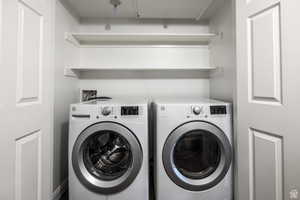 Laundry area with independent washer and dryer