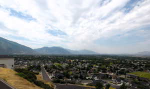 View of mountain backdrop with nearby suburban area