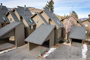 Aerial perspective of suburban area