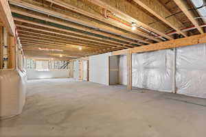 View of unfinished basement