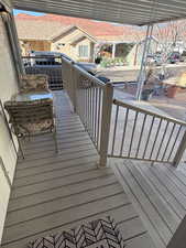 View of wooden deck
