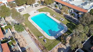 Drone / aerial view of adult pool area