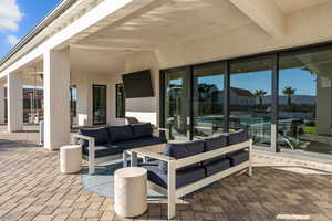 View of patio featuring an outdoor lounge area