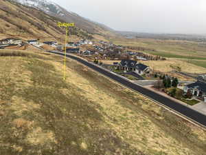 Aerial perspective of suburban area
