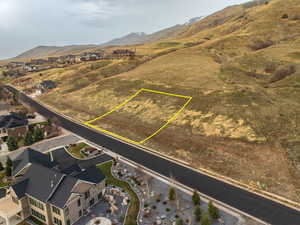 View of property location featuring a mountain backdrop and property boundaries highlighted