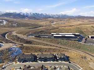 Overview of rural landscape featuring a mountainous background