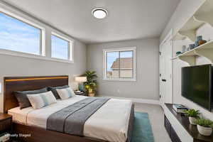 3rd Bedroom featuring a large closet and light carpet, decorated with ai