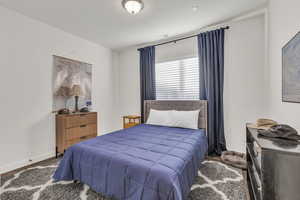 Second bedroom is comfortably sized and has mountain views