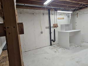 View of unfinished basement