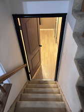 Stairs with wood finished floors