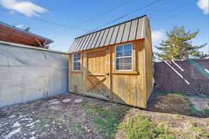 Storage shed for tools and equipment.