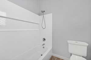 Bathroom with functional layout.