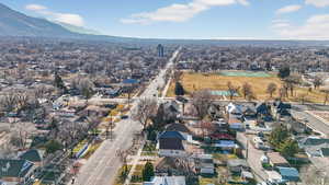 South-facing aerial view of the property’s location showing proximity to Liberty Park