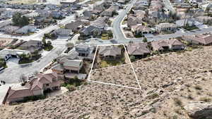 Aerial view of property's location with property boundaries highlighted