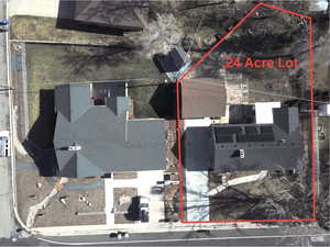 Aerial Map / location featuring property boundaries highlighted, .24 Acre Lot.