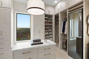 View of walk in closet