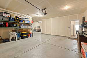 View of garage space