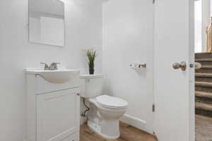 New vanities and toilets.