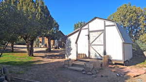 Storage shed with bump-out for even more storage!